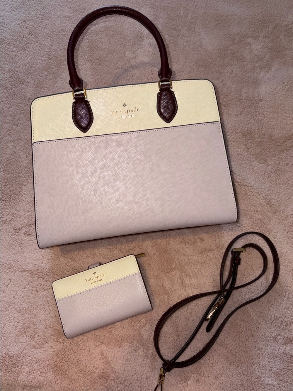 Kate Spade Madison Colorblock Saffiano Leather Crossbody and wallet
